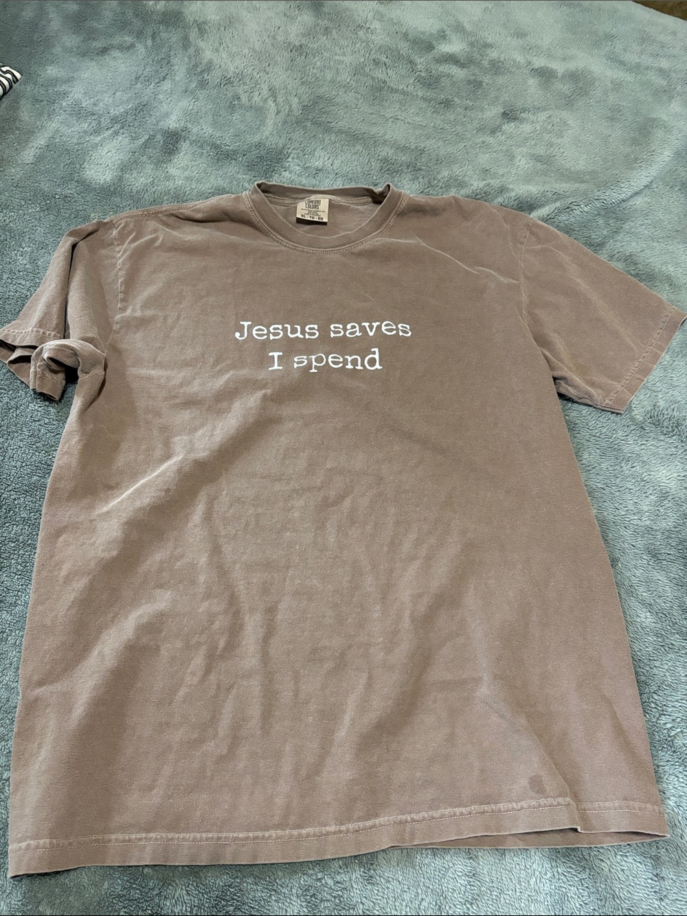 Comfort Colors Brown Short-Sleeve Tee with White Chest Text